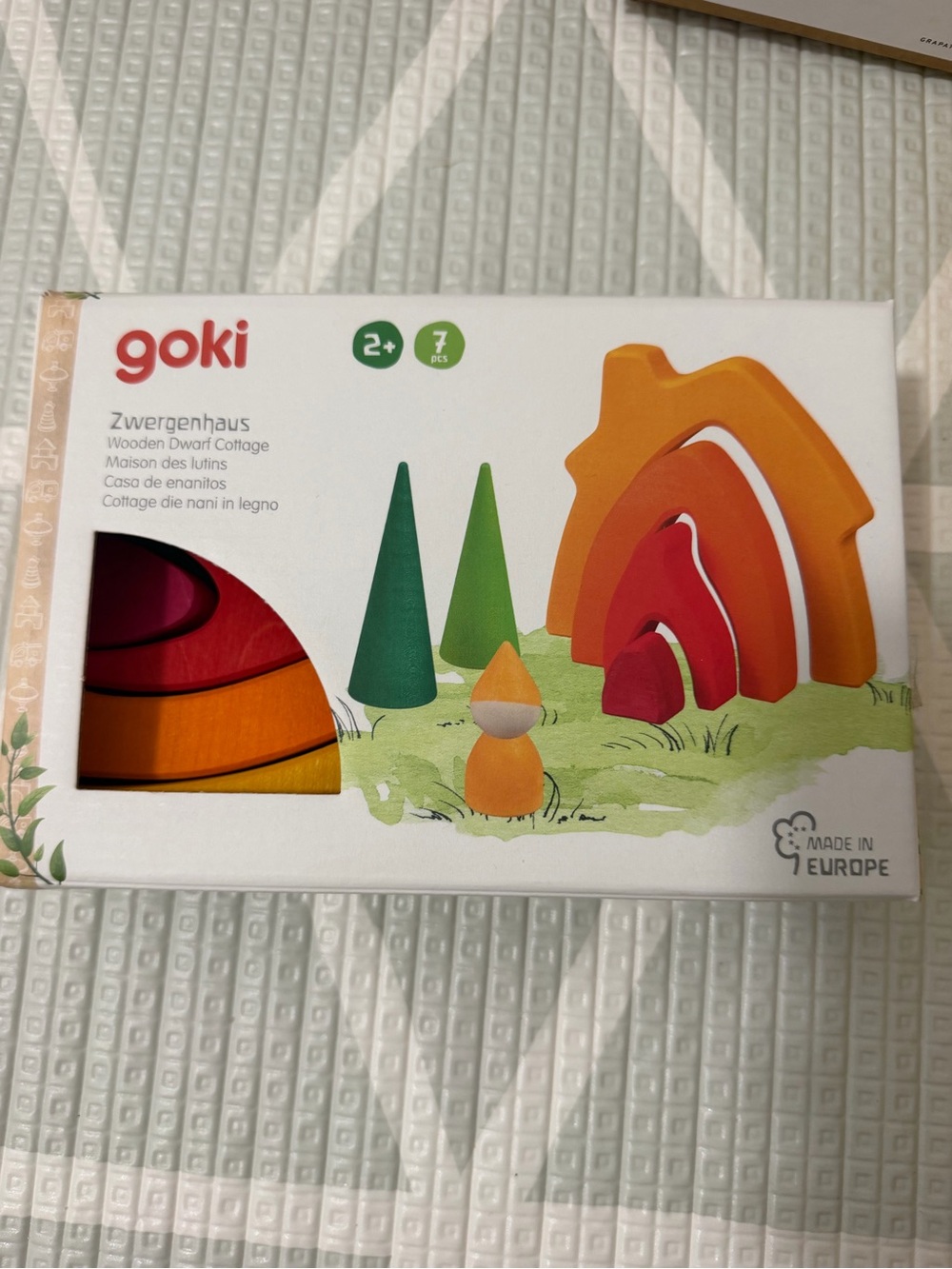 Goki Wooden Dwarf Cottage Toy - Orange & Red